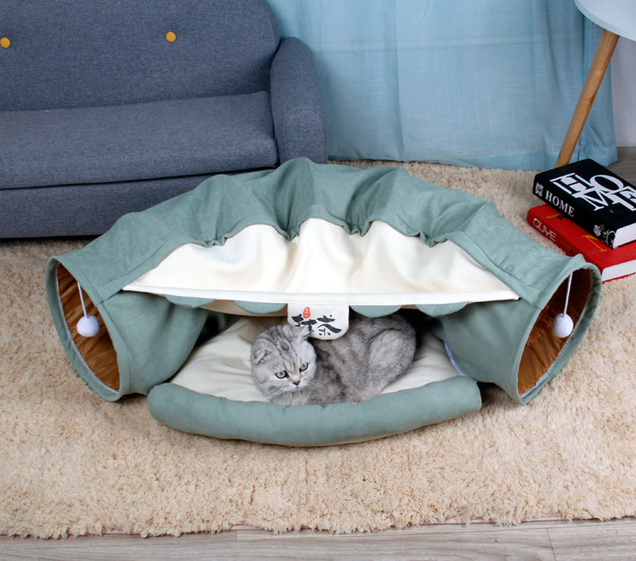 Pet Cats Tunnel Interactive Play Toy Mobile Collapsible Ferrets Rabbit Bed Tunnels Indoor Toys Kitten Exercising Products